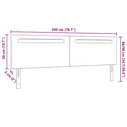 Cabeceira LED Branco 200 cm Couro Sintético