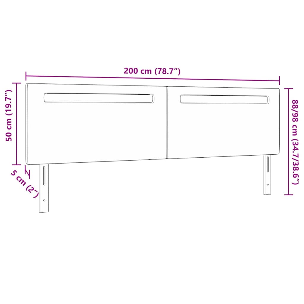 Cabeceira LED Cappuccino 200 cm Couro Sintético