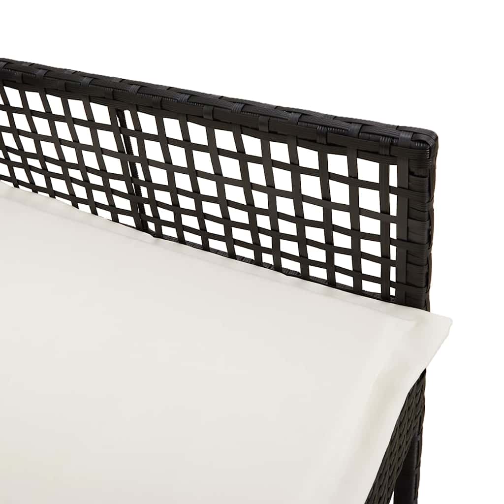 Cadeira de Jardim 2 pcs Preto 55 x 53 x 85 cm vime PE