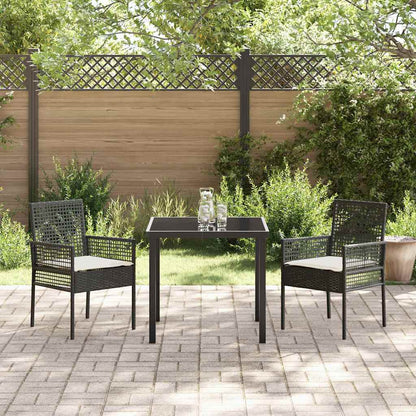 Cadeira de Jardim 2 pcs Preto 55 x 53 x 85 cm vime PE