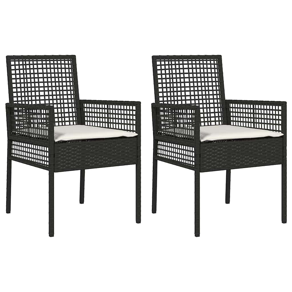 Cadeira de Jardim 2 pcs Preto 55 x 53 x 85 cm vime PE