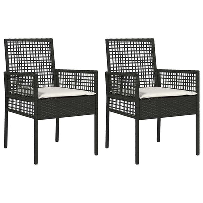Cadeira de Jardim 2 pcs Preto 55 x 53 x 85 cm vime PE