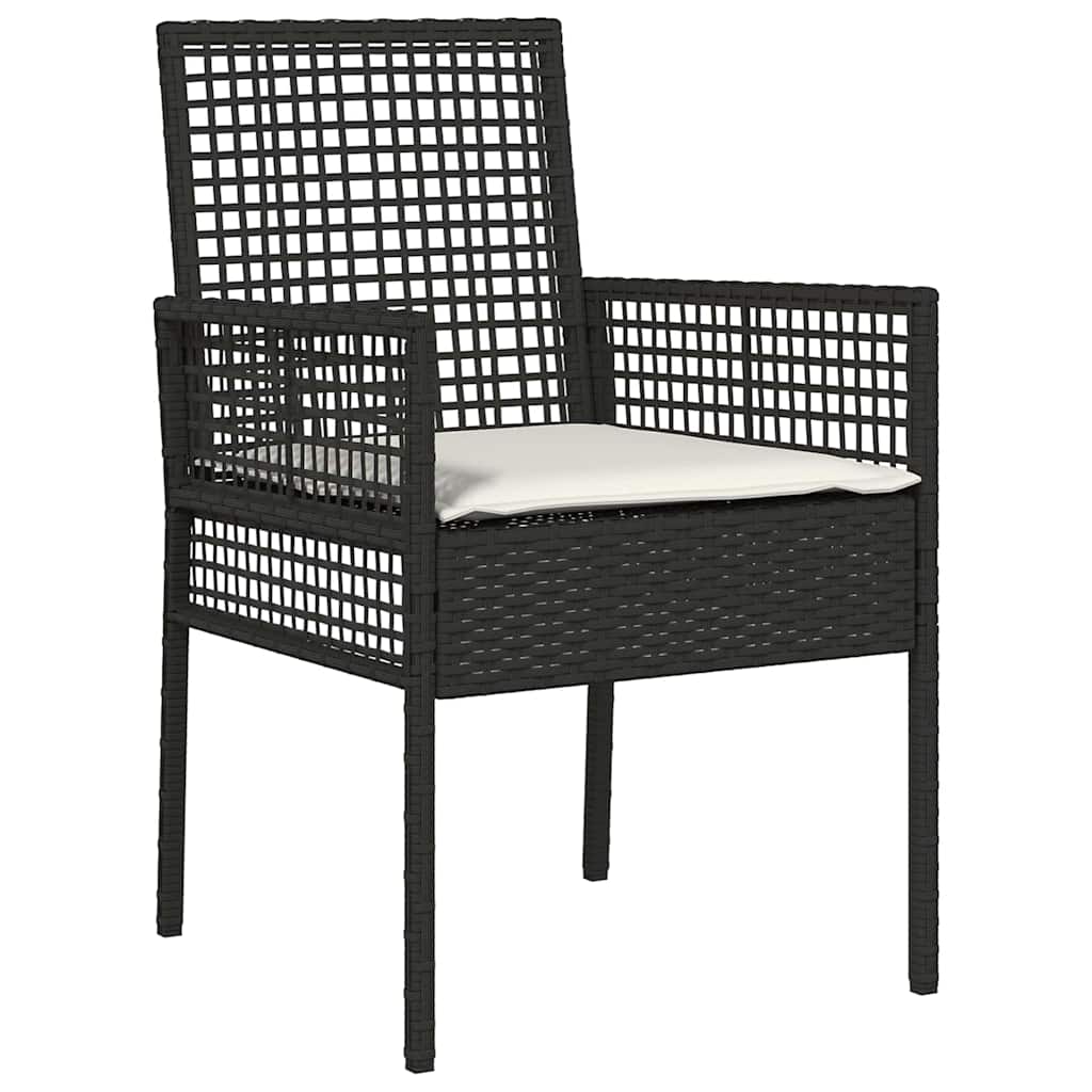 Cadeira de Jardim 2 pcs Preto 55 x 53 x 85 cm vime PE