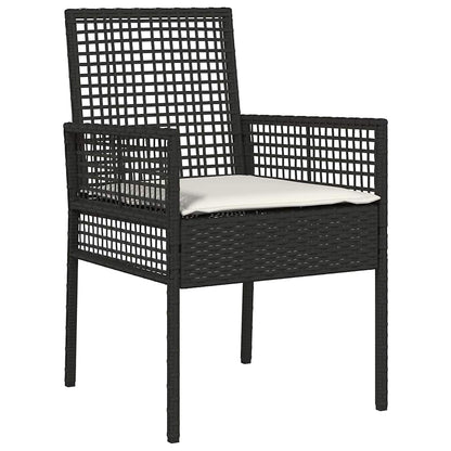 Cadeira de Jardim 2 pcs Preto 55 x 53 x 85 cm vime PE