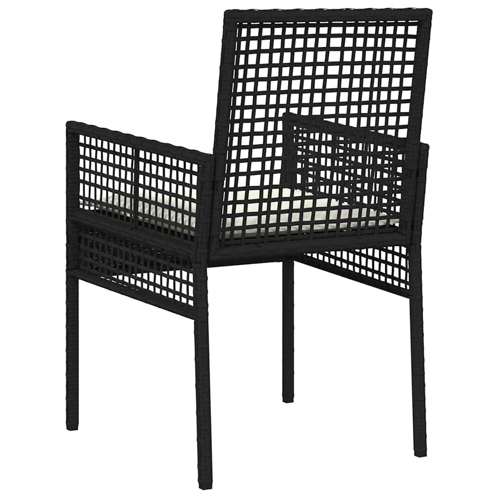 Cadeira de Jardim 2 pcs Preto 55 x 53 x 85 cm vime PE