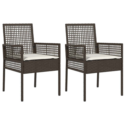 Cadeira de Jardim 2 pcs Castanho 53 x 60 x 85cm vime PE