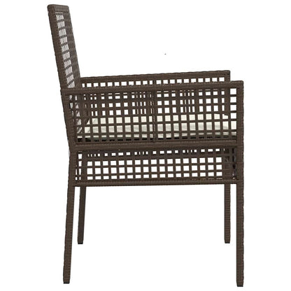 Cadeira de Jardim 2 pcs Castanho 53 x 60 x 85cm vime PE