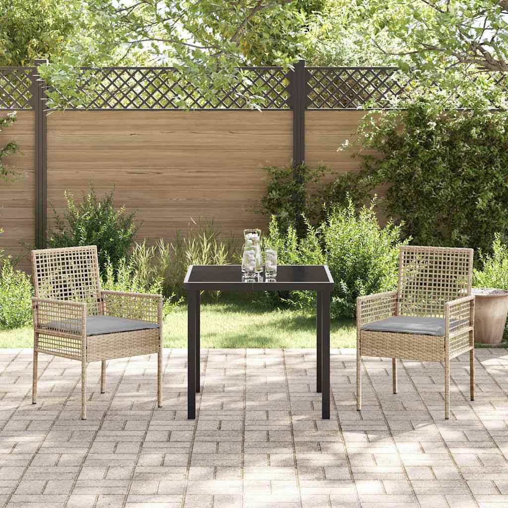Cadeira de Jardim 2 pcs Bege 53 x 60 x 85cm vime PE