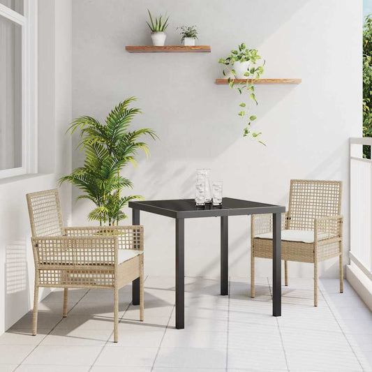Cadeira de Jardim 2 pcs Bege 53 x 60 x 85cm vime PE