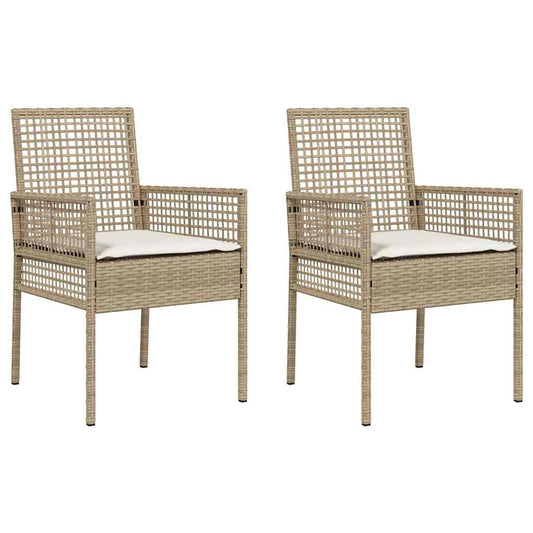 Cadeira de Jardim 2 pcs Bege 53 x 60 x 85cm vime PE