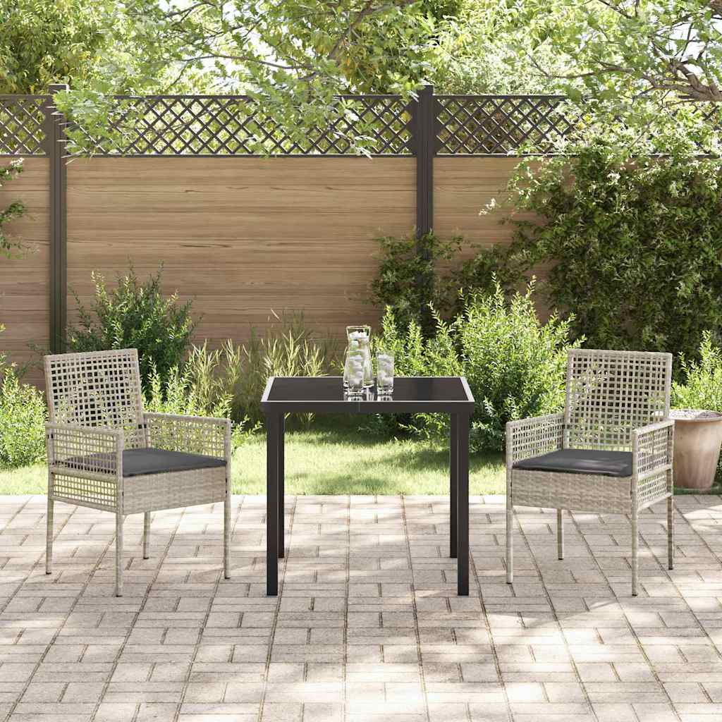 Cadeira de Jardim 2 pcs Cinzento-claro 53 x 60 x 85cm vime PE
