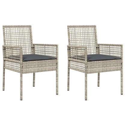 Cadeira de Jardim 2 pcs Cinzento-claro 53 x 60 x 85cm vime PE