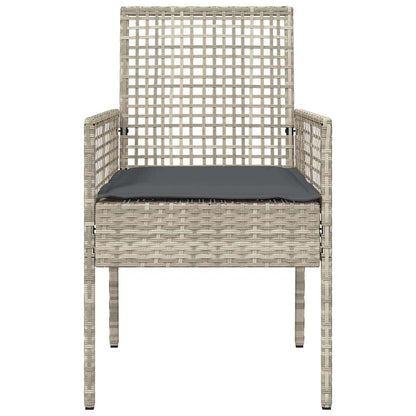 Cadeira de Jardim 2 pcs Cinzento-claro 53 x 60 x 85cm vime PE