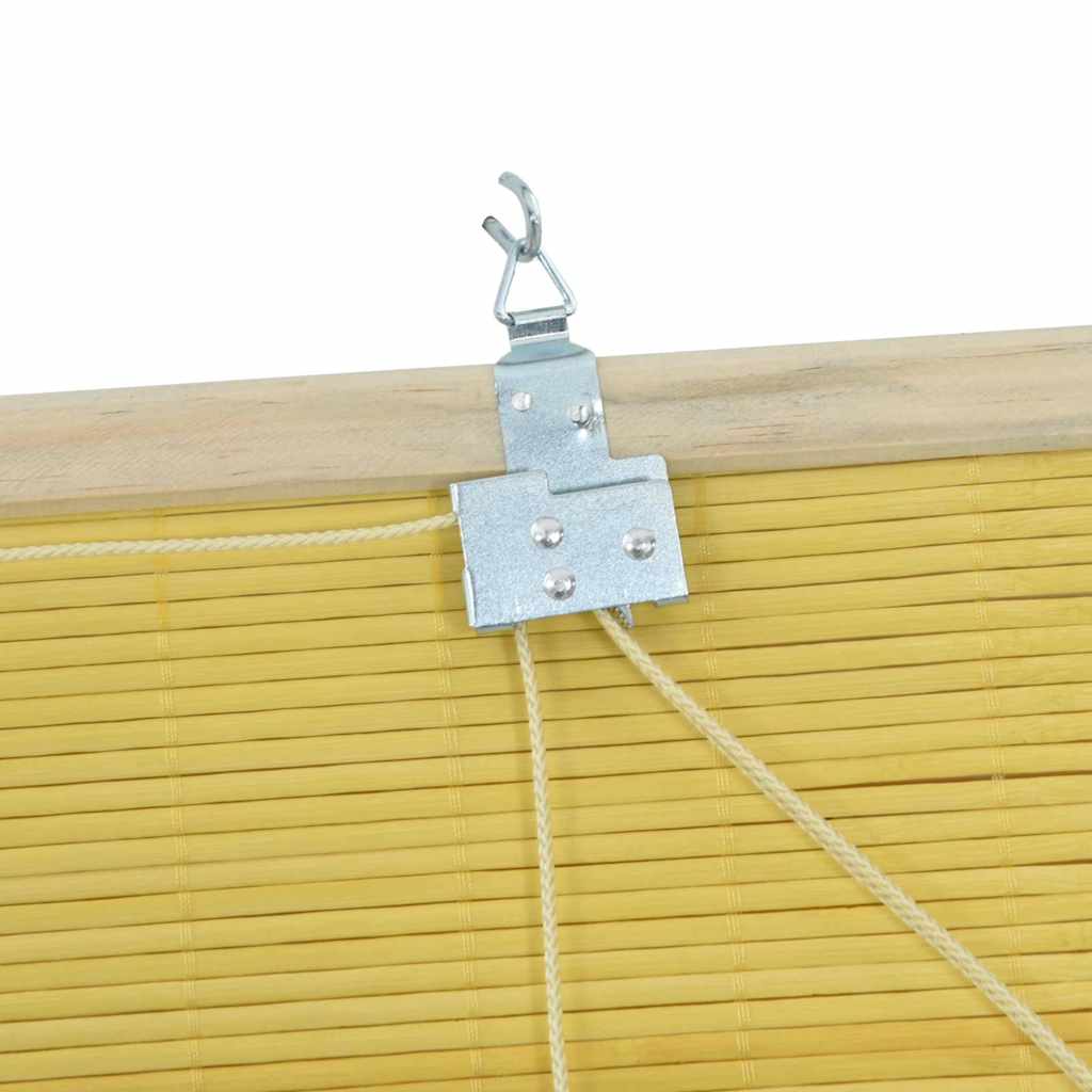 Estores de rolo com cortinas Manual Amarelo 100 x 220 cm Bambu