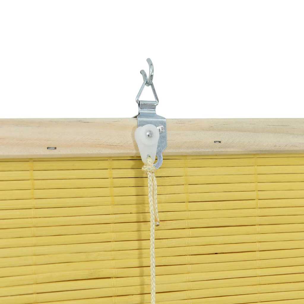 Estores de rolo com cortinas Manual Amarelo 100 x 220 cm Bambu