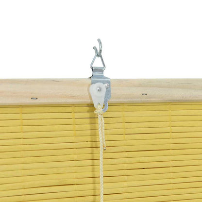 Estores de rolo com cortinas Manual Amarelo 100 x 220 cm Bambu