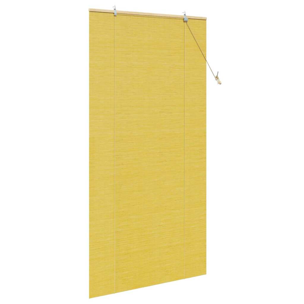 Estores de rolo com cortinas Manual Amarelo 100 x 220 cm Bambu