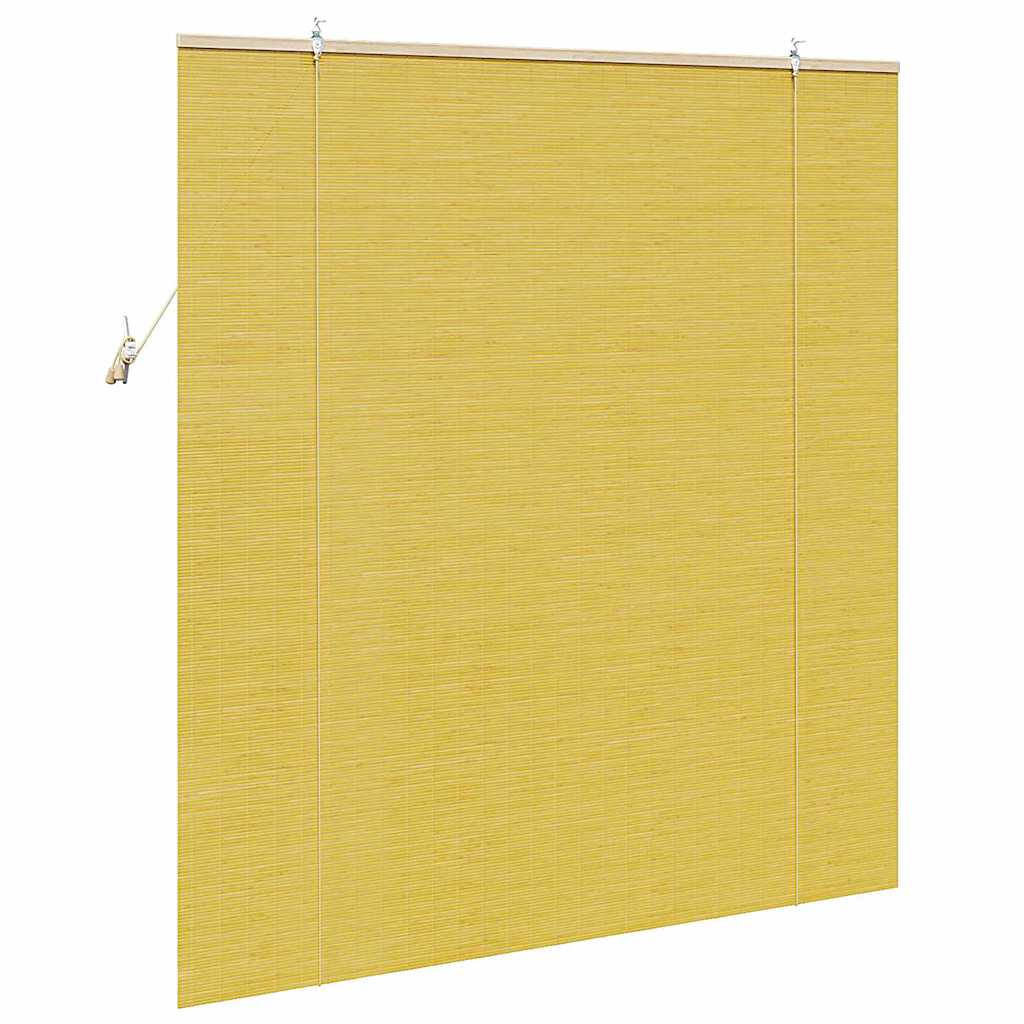 Estores de rolo com cortinas Manual Amarelo 140 x 160 cm Bambu