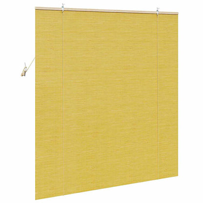 Estores de rolo com cortinas Manual Amarelo 140 x 160 cm Bambu