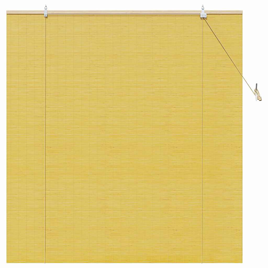 Estores de rolo com cortinas Manual Amarelo 140 x 160 cm Bambu