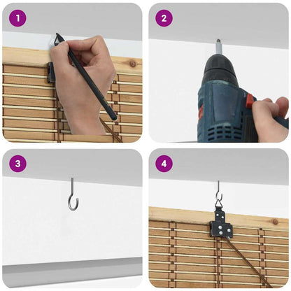 Estores de rolo com cortinas Manual Natura 120 x 220 cm Bambu