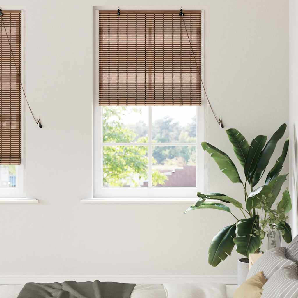 Persiana de Janela Geométrico Castanho 90 x 220 cm Bambu