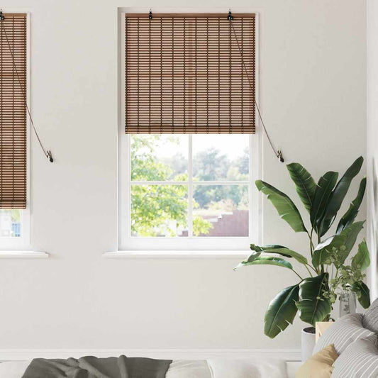 Persiana de Janela Geométrico Castanho 100 x 220 cm Bambu