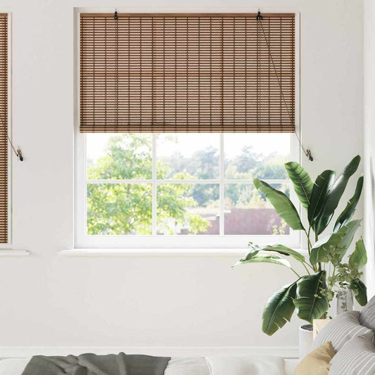 Persiana de Janela Geométrico Castanho 150 x 160 cm Bambu
