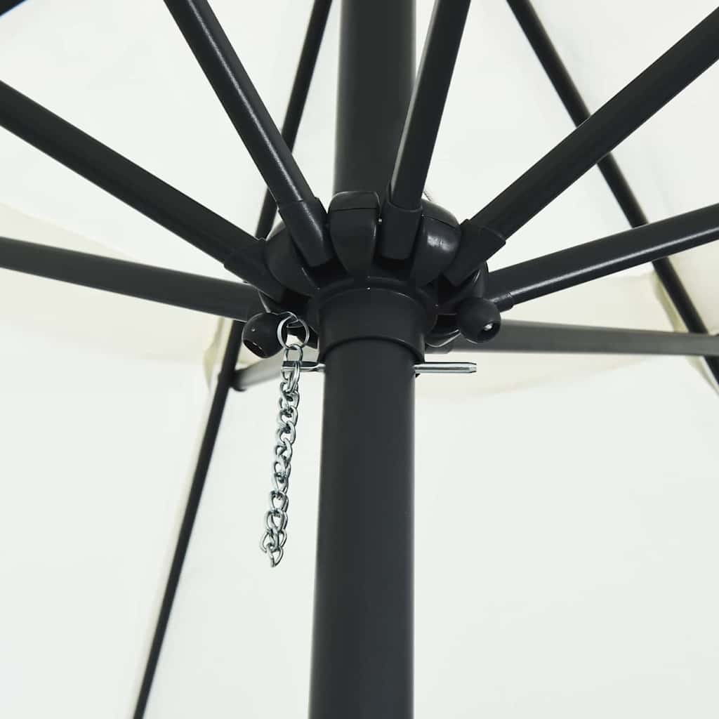 Guarda-sol de Jardim Areia 395 x 395 x 245 cm Poliéster e Aço