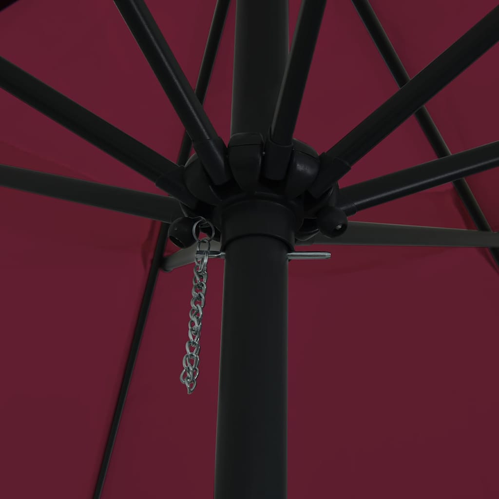 Guarda-sol de Jardim Vermelho Bordeaux 395 x 395 x 245 cm