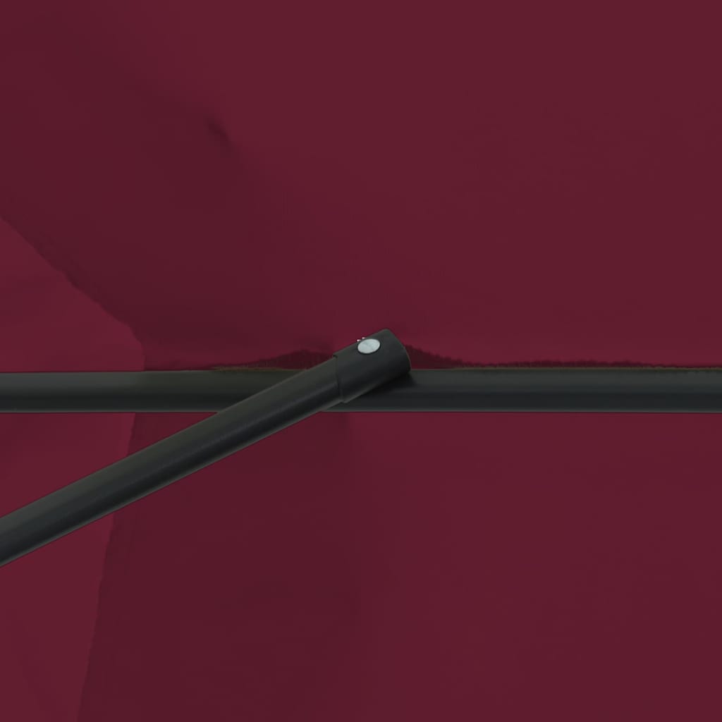 Guarda-sol de Jardim Vermelho Bordeaux 395 x 395 x 245 cm