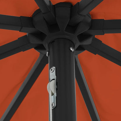 Guarda-sol de Jardim Terracota 395 x 395 x 245 cm Poliéster