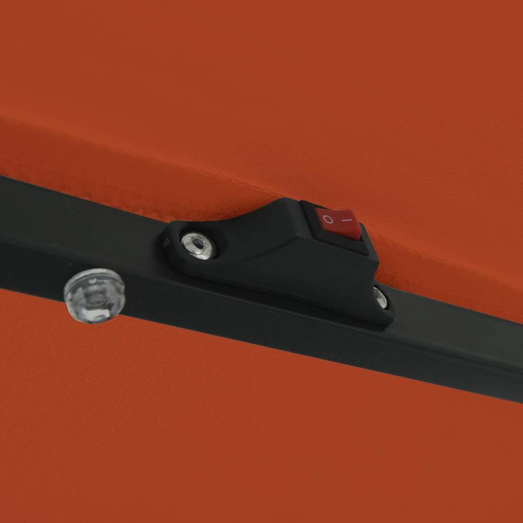 Guarda-sol de Jardim Terracota 395 x 395 x 245 cm Poliéster