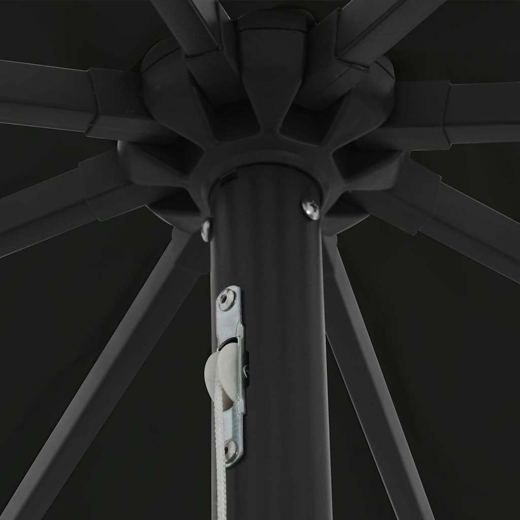 Guarda-sol de Jardim Preto 395 x 395 x 245 cm Poliéster