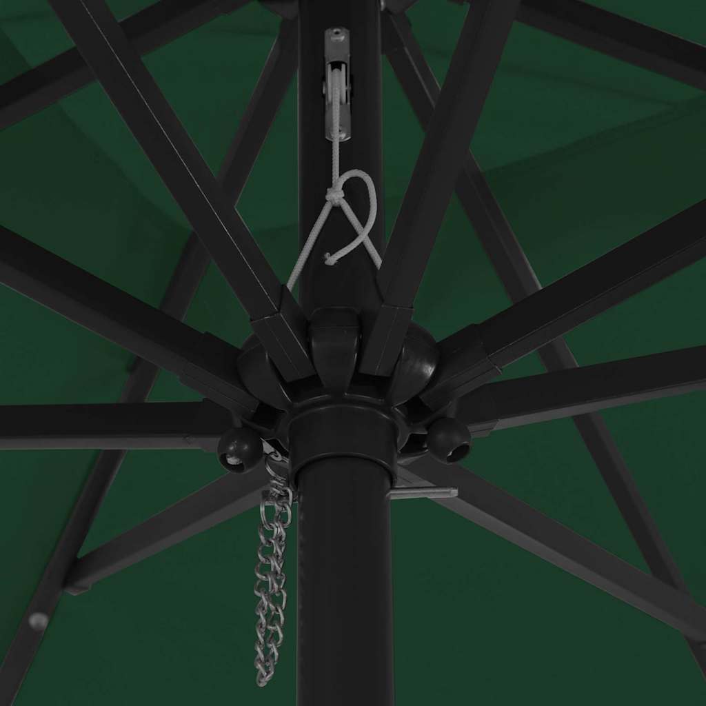 Guarda-sol de Jardim Verde 295 x 295 x 245 cm Poliéster e Aço