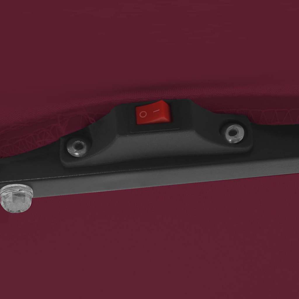 Guarda-sol de Jardim Vermelho Bordeaux 295 x 295 x 245 cm