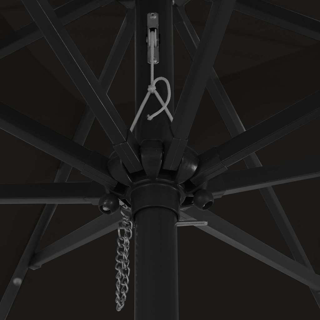 Guarda-sol de Jardim Preto 295 x 295 x 245 cm Poliéster e Aço