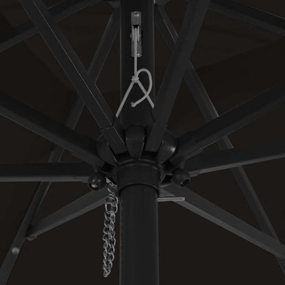 Guarda-sol de Jardim Preto 295 x 295 x 245 cm Poliéster e Aço