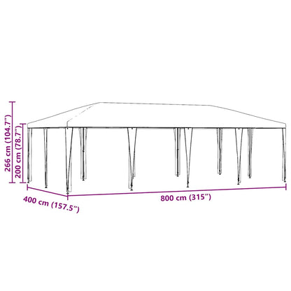 Tenda de Festa Branco 800 x 400 x 266 cm Polietileno e Aço
