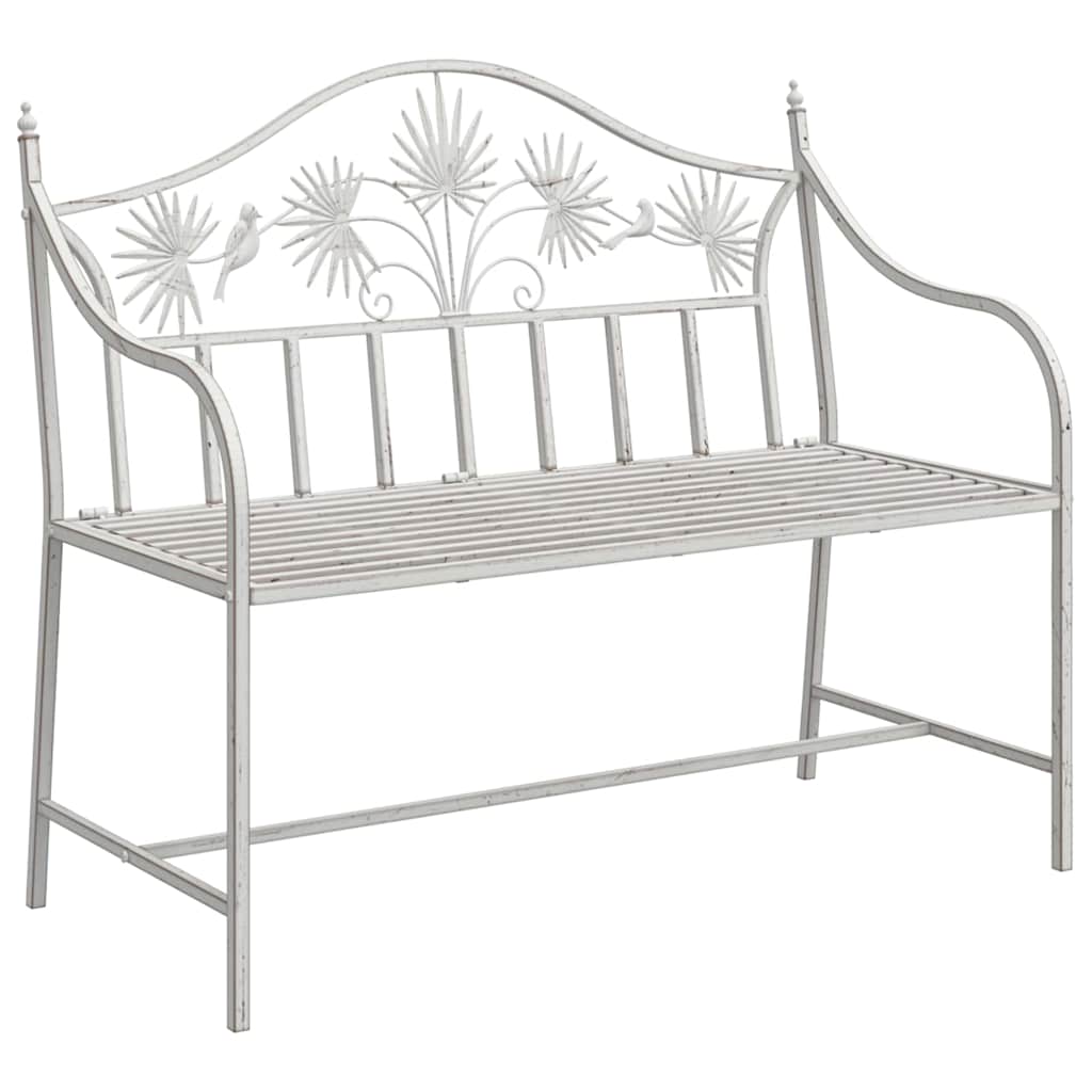 Banco de jardim Branco Antigo 104 x 52,5 x 89 cm Aço