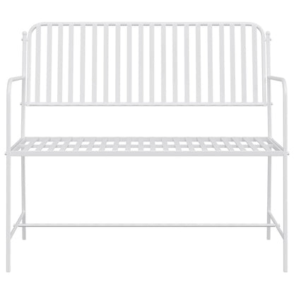 Banco de jardim Branco Liso 103,5 x 51,5 x 90 cm Aço