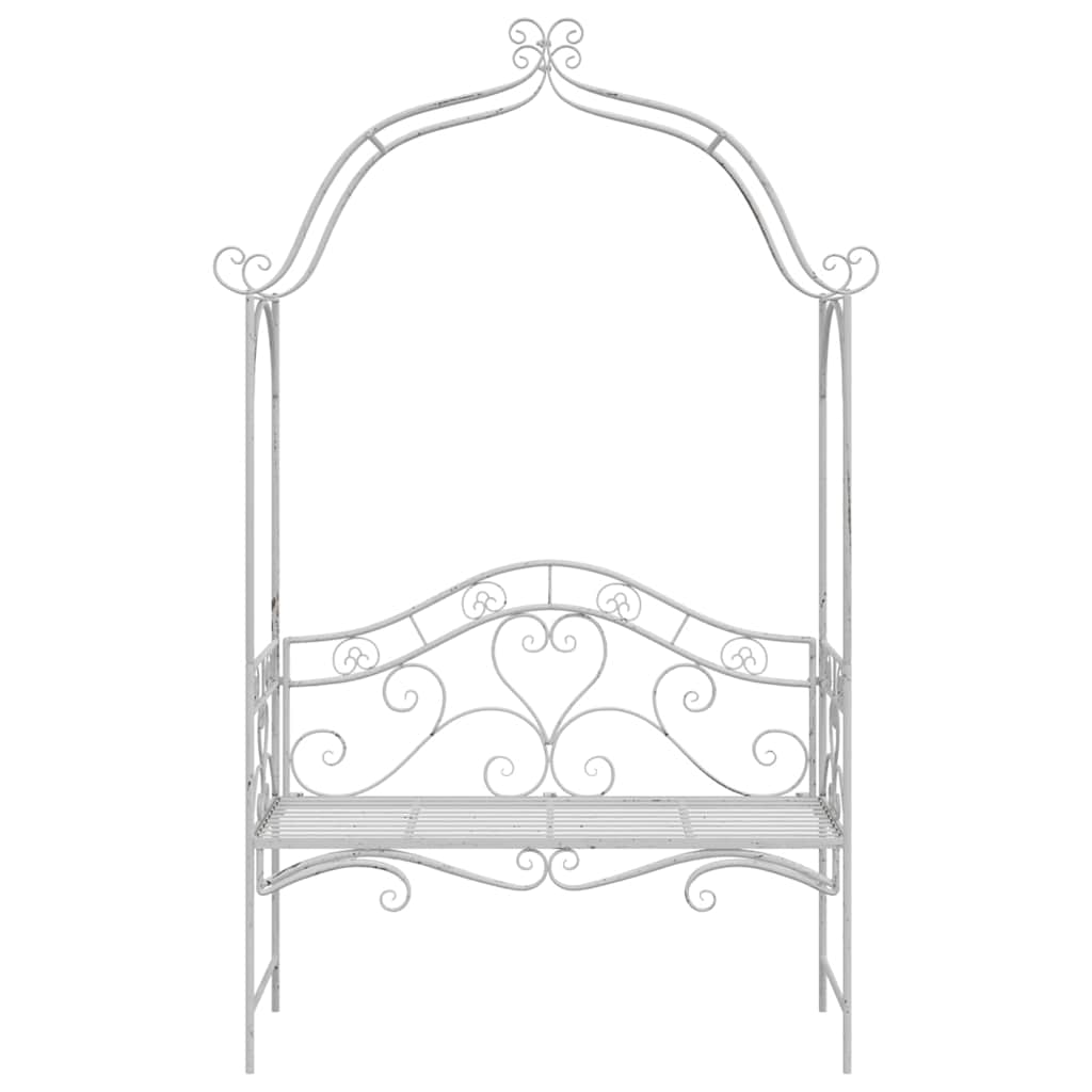 Banco de jardim Branco Antigo 121 x 48 x 200 cm Aço