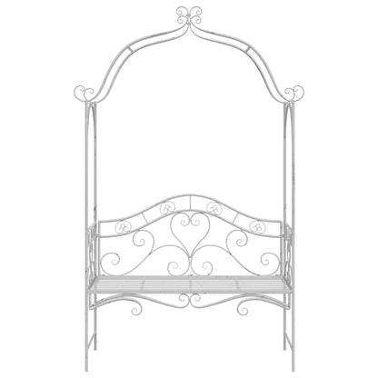 Banco de jardim Branco Antigo 121 x 48 x 200 cm Aço