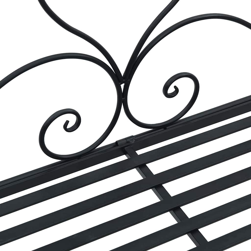Banco de jardim Preto 121 x 48 x 200 cm Aço