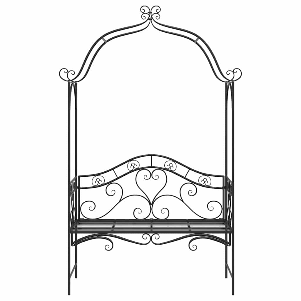 Banco de jardim Preto 121 x 48 x 200 cm Aço