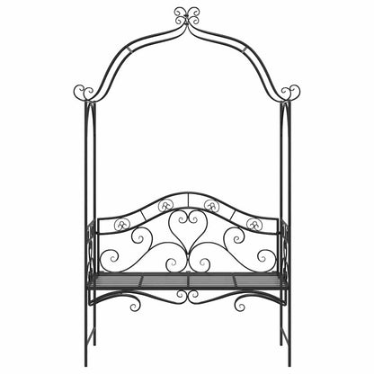 Banco de jardim Preto 121 x 48 x 200 cm Aço