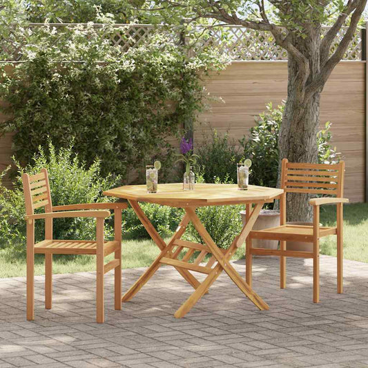 Cadeiras empilháveis para jardim 2 pcs Castanho
