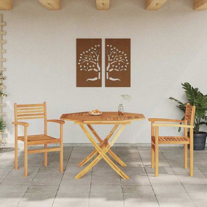 Cadeiras empilháveis para jardim 2 pcs Castanho