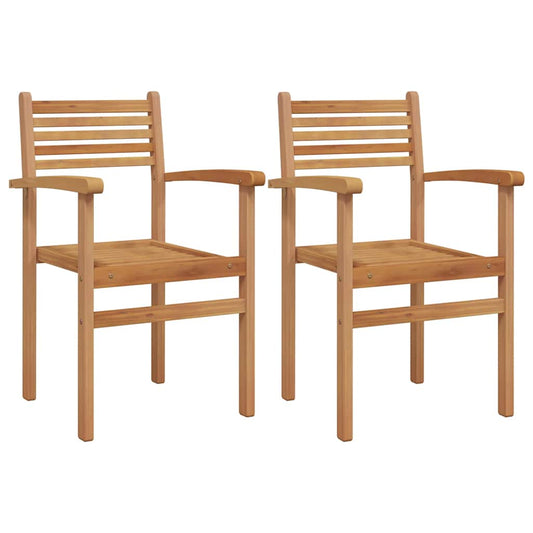 Cadeiras empilháveis para jardim 2 pcs Castanho