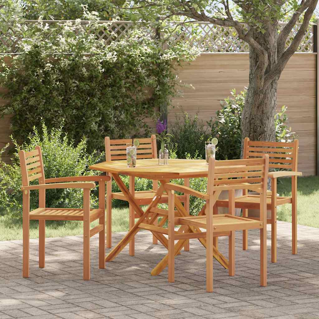 Cadeiras empilháveis para jardim 4 pcs Castanho